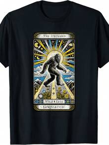 Vintage Bigfoot Tarot Card Funny Sasquatch The Untamed Wild T-Shirt - 款式24 - 查看 1
