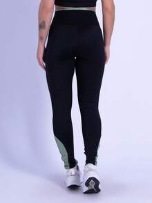 Rocca Fitness High Waist Polyamide Legging Pants Ponta Lagoinha - 綠色 - 查看 3