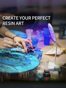 8-LED 12W UV 树脂固化灯 - 可折叠 UV 树脂固化灯，适用于 UV 树脂套件 - 便携式 LED 树脂固化灯，适用于珠宝制作和工艺品