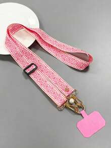 Adjustable Retro Plaid Lanyard With Pearl Decor, Suitable For ID Card Or Casual Use - Multicolor - View 22