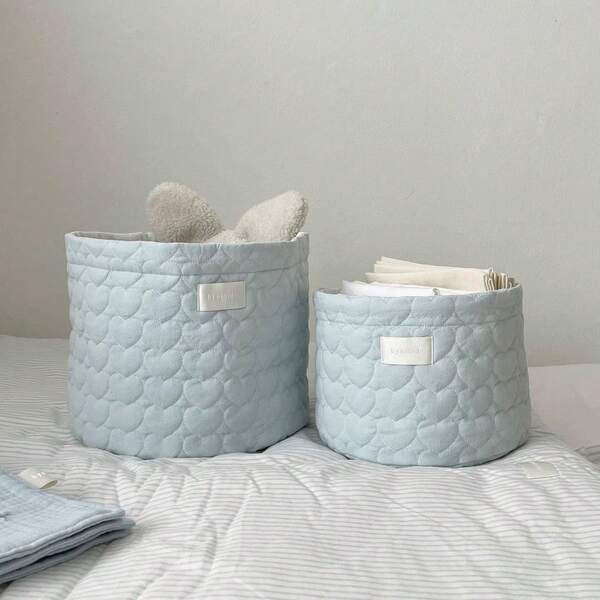 New INS Heart Quilted Storage Basket, Cute Baby & Toddler Toy & Supplies Organizer
