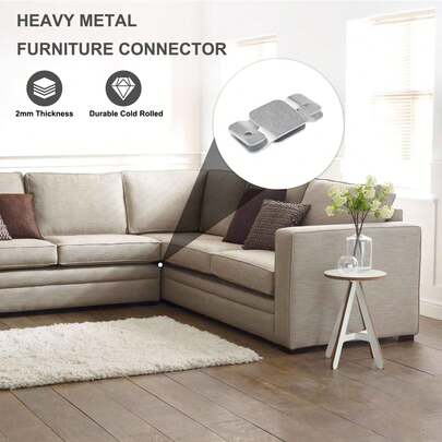 DEEPDREAM 4 Pcs Sectional Couch Connectors Metal Couch Clips Sofa Connector Interlocking Furniture Connector With 10 Pcs Screws
