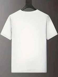 Estilo Artístico de Moda: Camiseta Blanca de Manga Corta Holgada con Colorido Graffiti de una Cabeza de Conejo Extravagante - Negro - Ver 2