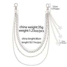 1pc Women's Multi-Layer Cool Punk Chain With Star Decor, Chain Accessory For Skirt, Jeans, Street Fashion