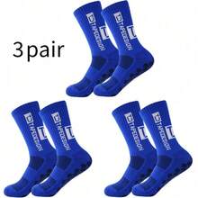 3 Pairs/Set Coated Socks, Professional Thickened Terry Absorbent, Odor-Resistant, Non-Slip Basketball/Football Socks - Multicolor - View 8