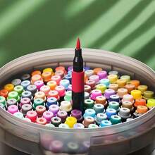 120 Colors Professional Soft Tip Acrylic Marker Pens | Imported Pigments, Vibrant Colors, Blendable, Quick Drying & Waterproof | Professional Anime Design/Mural/Industrial Design Drawing Tools | Artist Collection Grade Painting Markers