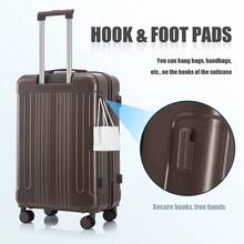 YOGLAD 3 Piece Luggage Set With TSA Lock, Lightweight Hardside Suitcase With Spinner Wheels, ABS Carry On Luggage With Telescopic Handle, Waterproof Durable Hard Shell Travel Suitcases For Women Men, Expandable Rolling Luggage Set, Checked Luggage For Family Trip Business Travel (20"/24"/28") - màu nâu - Xem 6