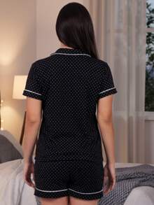 Women's American Blogger Pajamas With Super Comfortable Buttons New Release - Black - View 4
