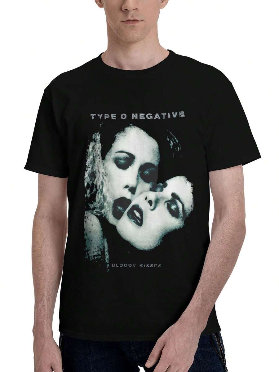 TYPE O NEGATIVE "BLOODY KISSES" BAND.Jpg  Comfortable & Stylish, Perfect For Daily Wear/Casual Outfits - 黑色 - 查看 1