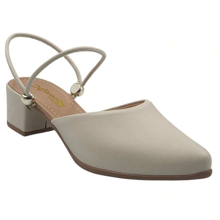 Women's 2 In 1 Mule Heel Medium Heel - 香檳色 - 查看 1