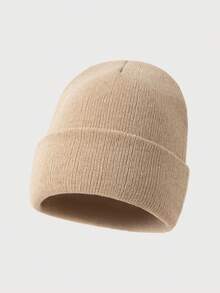 1 Stück einfarbige warme gestrickte Beanie Mütze für Herren, vielseitig für Herbst/Winter Alltag und Ausflüge, Winterkopfwärmer - Hut - Übersicht 24