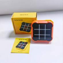 便携式井字游戏 - 中级技能水平，橙色/黄色 ABS 拼图玩具，适合青少年和成人 | 旅行、家庭聚会、与朋友聚会、亲子互动、年轻人的圣诞礼物 - 无需电池