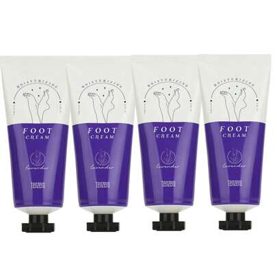 Tenzero モイスチャライジング フット クリーム ラベンダー 100g 4個，非常に乾燥した肌、荒れた肌を修復し、べたつかず、素早く吸収されます