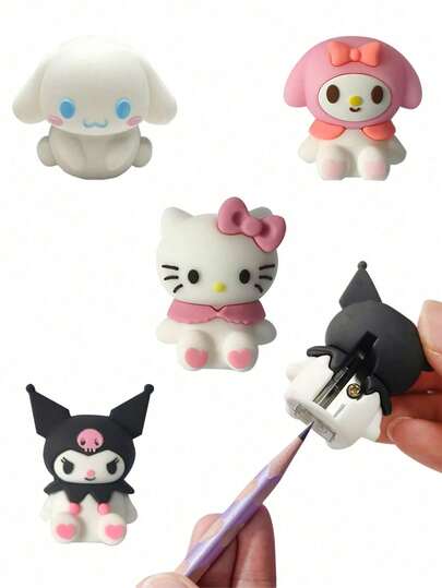 Sanrio 1 pièce Taille-crayon manuel mini hello kitty Kuromi Melody, mignon, dessin animé, un seul trou, fournitures scolaires pour étudiants, prix, rentrée scolaire