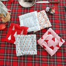 1PC Ins Style Christmas Print Coasters - Square Heat-Resistant Cup Mats, Placemat, Cup Tableware Drying Mat, Decorative Protect Mat For Table, Perfect For Holiday Parties, Kitchen And Dining Room Decor Props