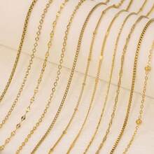 1-Meter 18k Gold, Various Styles Of 304 Stainless Steel Jewelry Chains, Diy Bracelets, Necklaces, Handcrafted Chains, Clothing Chains, Non-Fading Accessories, Fine Chains - Various Styles Of Chains - View 5