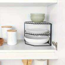 3-Tier Kitchen Organizers And Storage Shelves - Kitchen Cabinet Organizer - Kitchen Organizer Shelf - Corner Shelf Kitchen - Countertop Organizer - Plates & Dishes Organizer - Kitchen Rack - Multicolor - View 2