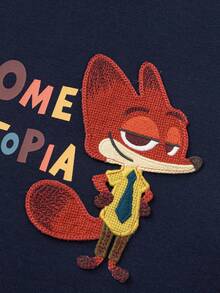 Balabala Zootopia Kids Fleece Sweatshirt, Boys & Girls 2025 Winter, Cute Warm Top - Dark Blue - View 7