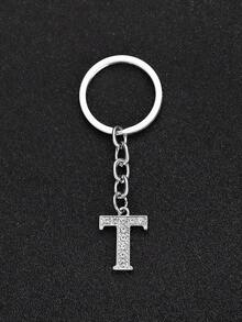 1 szt. Modny, europejski i amerykański, unisexowy, minimalistyczny, uroczy brelok do kluczy w kształcie 26 angielskich liter, wysadzany kryształkami, odpowiedni dla mężczyzn i kobiet, jako kluczyk samochodowy, dekoracja pudełka i prezent świąteczny - Srebro 2028 - Zobacz 31