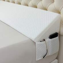 Bed Wedge Pillow - Gap Filler Mattress Wedge With Hidden Zipper Closure, 0-7" Height Adjustment, Breathable Fabric & Removable Washable Cover, Ergonomic Support For Headboard/Mattress/Wall Gap, Multi-Color Options, Machine Washable Bed Pillow For Sp - 白色 - 查看 5