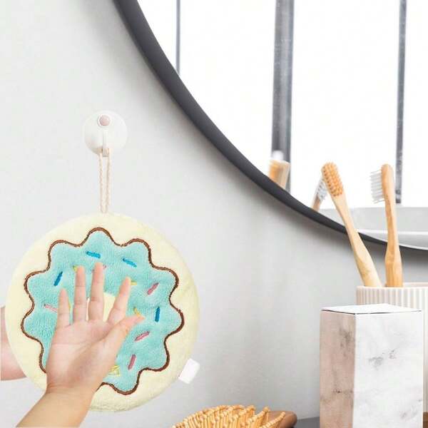 1 pezzo Asciugamano da cucina carino con motivi di animali dei cartoni animati / Disponibile in più colori - Stile nordico, asciugamano in pile di corallo spesso con angoli arrotondati, design a tre strati, ad asciugatura rapida, adatto come regalo per la festa di primavera, uso quotidiano in bagno, decorazione estiva, strofinacci da cucina