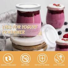 10 Pcs Yogurt Jar Lids Set 2.64 Inch Plastic Food Storage Lids Covers Compatible With Oui Yogurt Jars Coffee Cookie Supplies 10 Pcs, 2.64 Inch - thông thoáng - Xem 4