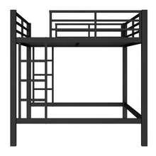 FUNIDEE Queen Size Metal Loft Bed With Easy Climbing Dual-Side Ladders, Metal Loft Bed Frame With Guardrails, Bed Frame For Bedroom - 黑色 - 查看 7
