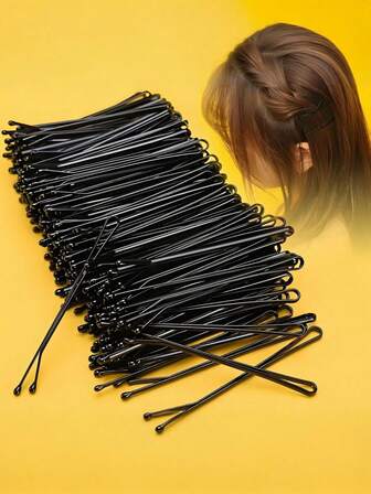 200个/套 波浪U型隐形发夹，女士专用，侧夹刘海及碎发，适合通勤、办公、旅行、送礼、打造马尾辫、发髻、洗脸、化妆等场合，女士美发配件，爪夹，发夹，发卡