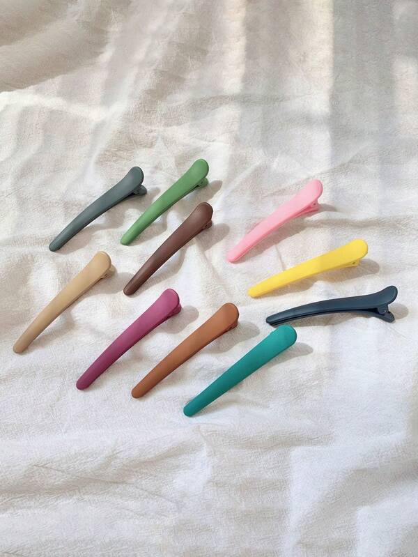 1pc Fashionable Solid Color Frosted Duckbill Clip Simple And Elegant Portable And Durable Side Hair Clip Organizing Broken Hair And Fixing Hairstyles Versatile For Traveling For Girls