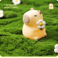 Capybara Night Light - Adjustable Brightness Touch Control Silicone Night Light, USB Rechargeable Bedroom Lamp, Cute Capybara Nightlight, For Room Decor And Fun Gift - Multicolor - View 7