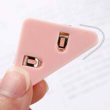 1Set Colorful Triangle Paper File Clips,Sealing Clips,Decorative Tools,Bookmark ,Color And Style Are Random, Plastic, Multipurpose & Non-Slip, Ideal For Office, Study, Documents & Storage,Gifts, Christmas, Halloween, New Year