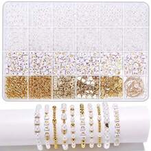 890pcs Bracelet Beads Making Kit, DIY Pearl Elegant Fashion Crystal Decorations, Suitable For Holiday, Party, Gift