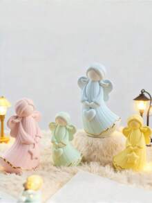 2 件套爱心 + 星星天使饰品硅胶模具，DIY 创意可爱天使女孩石膏模具，家居装饰 / 礼品饰品环氧树脂模具，手工艺品制作铸造模具，艺术饰品粘土石膏模具 - 白色 - 查看 10