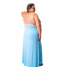 Kit Camisola Amamentação Longa e Curta com Robe Longo Plus Size Pós Parto Gestante Confortável - Azul - Visão 3