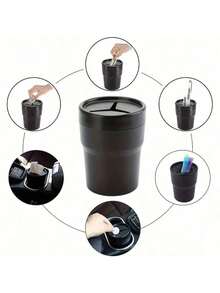 Car Coin Storage Box, Convenient Storage Box, Vehicle Organization Container, Car Mini Storage Box, Portable Car Coin Storage Bucket, Durable Storage Container, Universal Fit For Vehicle Center Console Storage, Car Towel