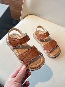 1 双儿童软底防滑舒适轻便易穿脱室内/室外休闲平底凉鞋 - 棕色 - 查看 14