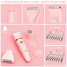 1 件防水三合一电动剃须刀，男女皆宜 - 粉色 - 查看 8