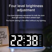 1 Stück innovative LED Digitaluhr mit großen Ziffern, Datum Tischuhr mit Stimmungslicht, multifunktionale digitale Weckuhr, Heimdekoration, wundervolles Geschenk für Festtage. Schuldekoration, Schulüberraschung, Schlafsaal-Dekoration, Schulanfang, Raumdekoration, Schulmaterial