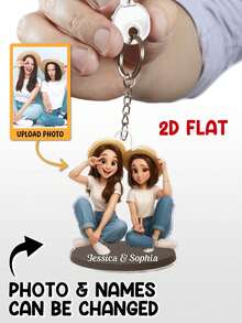 Figura 2D personalizada, renderizado de figura 2D basado en fotos cargadas, regalo de llavero personalizado para familia y amigos