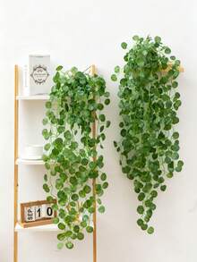 MEHELANY 3/1 件人造植物假桉树藤条人造悬挂绿植，假常春藤叶装饰，仿悬挂绿植植物室内外防紫外线适用于家庭客厅厨房壁挂装饰、感恩节礼物、家居装饰、花园、办公室、阳台、婚礼装饰 - 綠色 - 查看 8