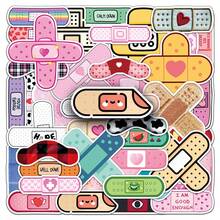50Pcs Cute Cartoon Bandaids Aesthetic Stickers Pack Dopamine Style Kawaii Bandages Scrapbook Stickers Bandages Decoration Vinly Waterproof Stickers For Water Bottle,Computer,Laptop,Phone,Luggage,Notebook,Fridge