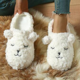 Cute Cartoon Animal 3D Sheep, Soft & Comfortable Home/Holiday/Casual Indoor Slippers With Soft Sole, Loved By Ladies, Winter Slippers, Ideal Gift For Valentine's Day