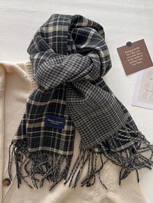 1 buc eșarfă clasică din cașmir artificial în carouri, accesoriu de modă zilnic cald și versatil, potrivită pentru decorare și protecție a gâtului