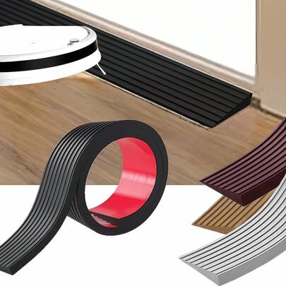 1 件 90 厘米/35.43 英寸门槛坡道，适用于门口，门槛坡道，自粘式坡道，过渡带减速器，可调节和切割，适用于扫地机轮椅滑板车减速器坡道