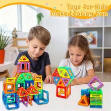 DIY Magnetic Building Blocks, Large STEM Construction Toy Set, Educational Magnet Toys For Learning, Assorted Colors For Birthday Gifts. For Winter - Multicolor - View 3