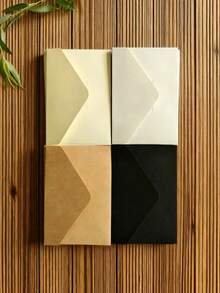 10pcs/20pcs/40pcs/50pcs Kraft Paper Mini Envelopes, Vintage Aesthetic Minimalist Style For Love Letter, Wedding Invitation, Office Mailing, Assorted Colors Back To School - Multicolor - View 3