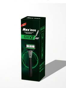 MAX New Titanium Steel Handle German High-Quality 7-Layer Blade Men's Manual Shaving Razor - 1 Knife Holder + 1 Knife Head + Storage Box - View 6