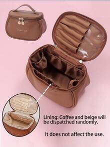 High Quality PU Travel Makeup Bags, Multifunctional Travel Storage Bag, Large Capacity Travel Cosmetic Bag, Cosmetics Organization And Storage, Makeup Organization, Cosmetic Storage Bag, Skin Care Bag, Travel Accessories, Travel Essentials, Cruise Essentials, Jewelry Storage, Lip Polish Storage, Nail Polish Storage Make Up Bag - Multicolor - View 5