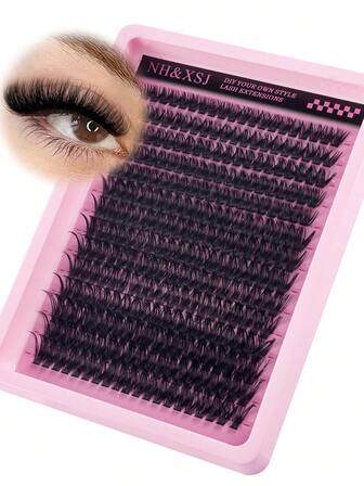 280 簇 C/D 曲率，蓬松睫毛柔软 60D 股 0.07 毫米仿貂单根睫毛，混合长度预制扇形俄罗斯卷 3D 簇睫毛延长套装卷单根睫毛，自然柔软浓密分段假睫毛，烟熏蓬松，适合日常、派对、舞台和旅行化妆，感恩节和万圣节眼妆必备，馈赠佳品，适合初学者