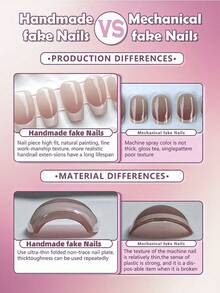 10 Pieces Of Handcrafted Press-On Short Nails, French Tips, False Nails, Black Nails, Brown Nails, Silver Nails, Blue Nails, Cat's Eye Nails, Polka Dot Nails, Cute Nails, Hand-Painted 3D Five-Petal Flowers And Water Ripple Gel French Tips, 3D Cross And Bow Decorations On The Nail Surface, With Nail Art Tools, Quick-Attach And Detachable Almond-Shaped Press-On Nails.